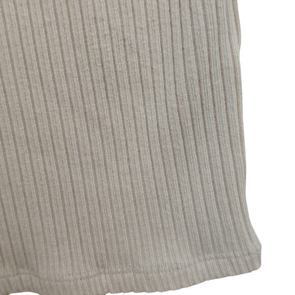 Reformation Open Back Midi Dress Size Medium Bone Ivory Rib Knit Tank Stretch - Picture 3 of 10